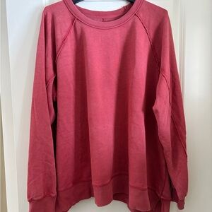 NEW Aerie East West Crew Sweatshirt in Summer Burgundy size XL